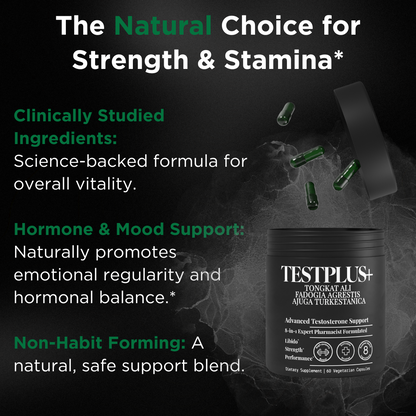 TESTPLUS+ 8-in-1 Testosterone Supplement for Men